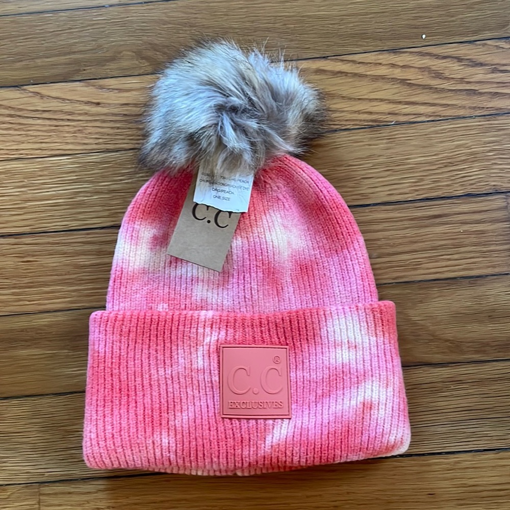 Pink Tie-Dye Winter Hat